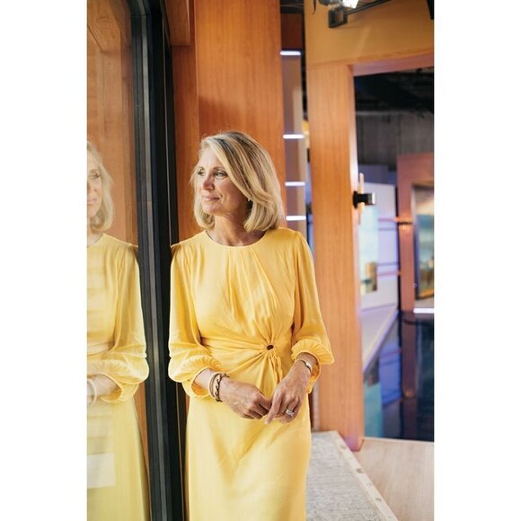 FARM RIO Cutout Piped Ring Midi Dress in Yellow Size Small - Picture 15 of 16